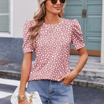 Nadorine Blouse Dressy Casual Puff Short Sleeve Boho Tops