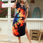 Nadorine Maxi Dress with Pockets Short Sleeve Sundress