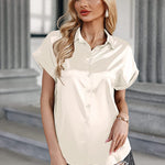 Satin Button Down Shirts- Nadorine (Us Only)