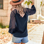 Nadorine Elegant Blouse Long Sleeve Crew Neck T Shirt (DE Only)