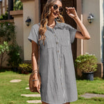 Zeagoo Womens Button Down Shirt Dress Cotton Linen Dress