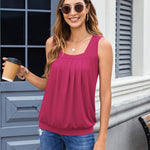 Nadorine  Tank Tops Square Neck Loose Fit Going Out Tops