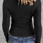 Zeagoo Womens Long Sleeve Stretch Crewneck Ribbed T-Shirt