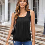 Nadorine  Tank Tops Square Neck Loose Fit Going Out Tops