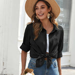 Nadorine Linen Button Down Shirts  Long Sleeve Cotton Gauze Tops