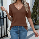 Zeagoo Womens Sweater Casual Short Sleeve Pullover Tops