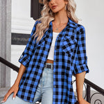 Nadorine Checked Shirt Women's Long Sleeve Costume Blouse (DE Only)