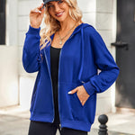 Nadorine Lightweight Hoodies Full Zip Up Oversized Sweatshirts