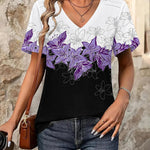 Nadorine Short Sleeve Shirts Dressy Tops with Pleats