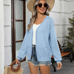 Nadorine Cardigan Long Sleeve Crochet Shrug Soft Knit Sweater