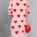 Heart Graphic Open Front Cardigan with Pockets