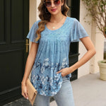 Nadorine Blouse Women's Elegant Ruffle Sleeve Tops (DE Only)