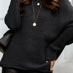 Women  Ribbed Knitted Oversized Pullover Sweater
