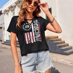 Nadorine T Shirts Women American Flag Tops