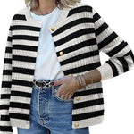 Nadorine Women's Knit Cardigan Long Sleeve Open Front Cropped Jackets