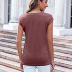 Zeagoo Women's V-Neck Short Sleeve T-Shirt with Pocket Top (DE Only)