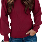 Nadorine Women's Pullover Knitted Pullover Crew Neck Tops