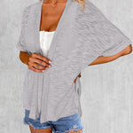 Nadorine 3/4 Sleeve Cardigans Open Front Beach Coverup