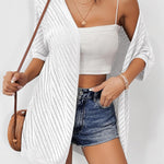 Nadorine Short Sleeve Crochet Kimonos Open Front Cover Ups