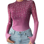 Fashion Slim Fit Mesh Long Sleeve Underwear T-shirt (US Only)