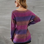 Sexy V-neck Tie Dye Irregular Gradient Sweater