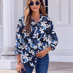 Nadorine Button Down Shirts Dressy Floral Printed Blouse