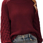 Nadorine Women's Elegant Knitted Jumper Crew Neck Sweater (DE Only)