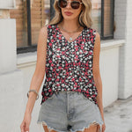Nadorine Women Eyelet Tank Tops Sleeveless Shirts V Neck Cute Top