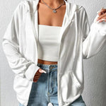 Nadorine Lightweight Hoodies Full Zip Up Oversized Sweatshirts