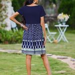 Nadorine Casual Dress Floral Patchwork Dress with Pockets