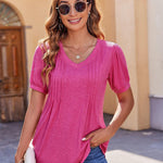 Nadorine Blouse Women's V-Neck Casual T-Shirt (DE Only)