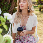Nadorine Bolero Chiffon Festive Short Sleeve Bolero Jacket (DE Only)