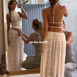 Versatility and Vintage Charm Pleated Drawstring Waist Tiered Maxi Skirt