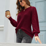 Nadorine Women's Elegant Knitted Jumper Crew Neck Sweater (DE Only)