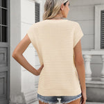 Nadorine Cap Sleeve Sweater Vest Knit Sweater