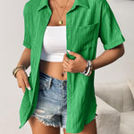 Nadorine Short Sleeve Button Down Shirt Casual Loose Fit Blouses