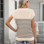 Nadorine Cap Sleeve Sweater Vest Knit Sweater