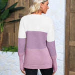 Nadorine Women's Long Sleeve Sweater Casual Ribbed Knit Pullover