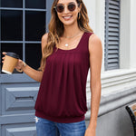 Nadorine  Tank Tops Square Neck Loose Fit Going Out Tops