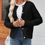 Nadorine Women's Knit Cardigan Long Sleeve Open Front Cropped Jackets