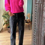 Bright Winter Day Knit Solid Color Wide Neck Relaxed Sweater