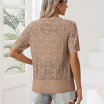 Nadorine Women's Short Sleeve Cardigan V-Neck Button up Sweater