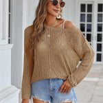 Nadorine Crochet Tops Off The Shoulder Sweaters