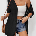 Nadorine Short Sleeve Crochet Kimonos Open Front Cover Ups