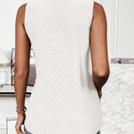 Nadorine Sleeveless Eyelet Shirts High Neck Top