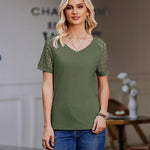 Nadorine Women's Blouse Short Sleeve Lace Top (DE Only)
