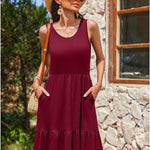 Nadorine Summer Dress Knee-Length Round Neck Floral Dress (DE Only)