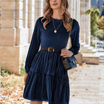 Nadorine Women's Long Sleeve Elegant Velvet Dress (DE Only)