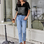 Satin Silk Blouse Tops - Nadorine (Us Only)