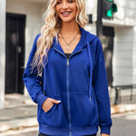 Nadorine Lightweight Hoodies Full Zip Up Oversized Sweatshirts